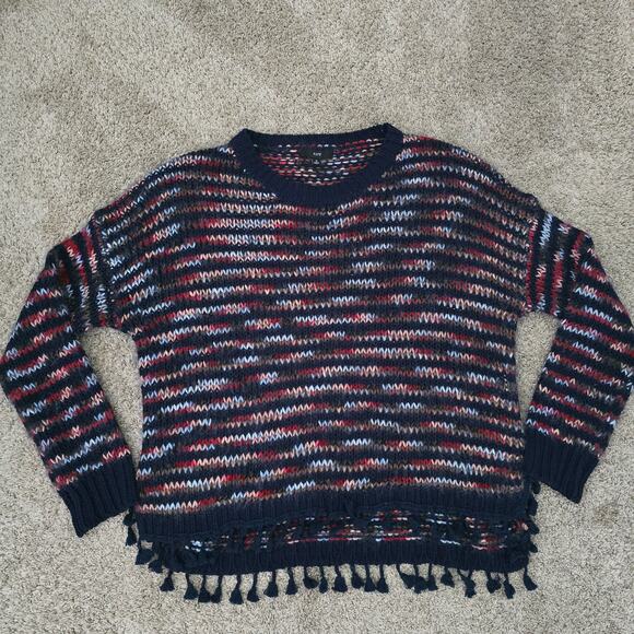 Women’s Cable Knit Sweater Sz S Oversize Tassel Boho Artsy Soft Cozy Whimsigoth - Picture 4 of 9